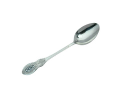 Серебряная чайная ложка с чернением и объемным орнаментом на ручке Купеческая 40010336А05